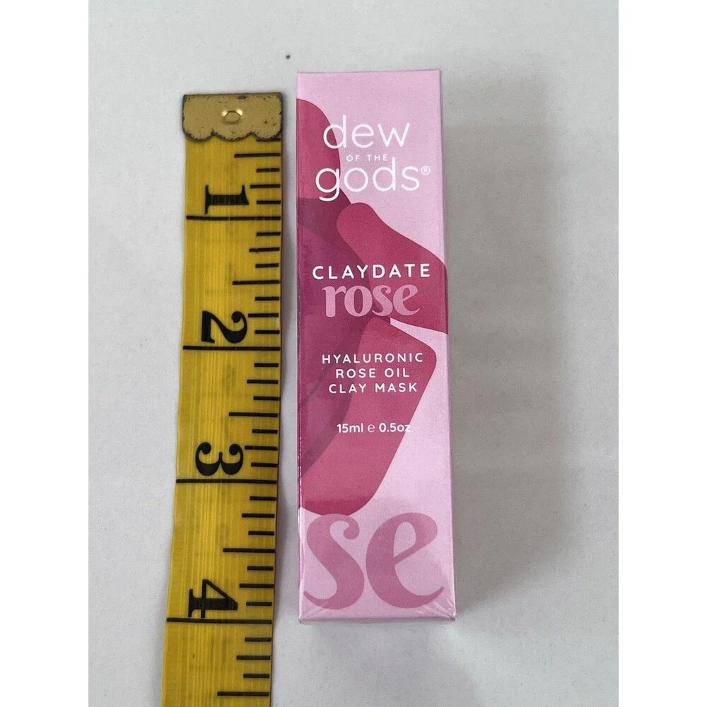 Dew Of The Gods Claydate Rose Hyaluronic Clay Mask 15ml .5 Oz New In Box SEALED